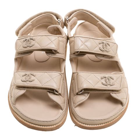 chanel velcro sandals beige|Chanel Velcro sandals australia price.